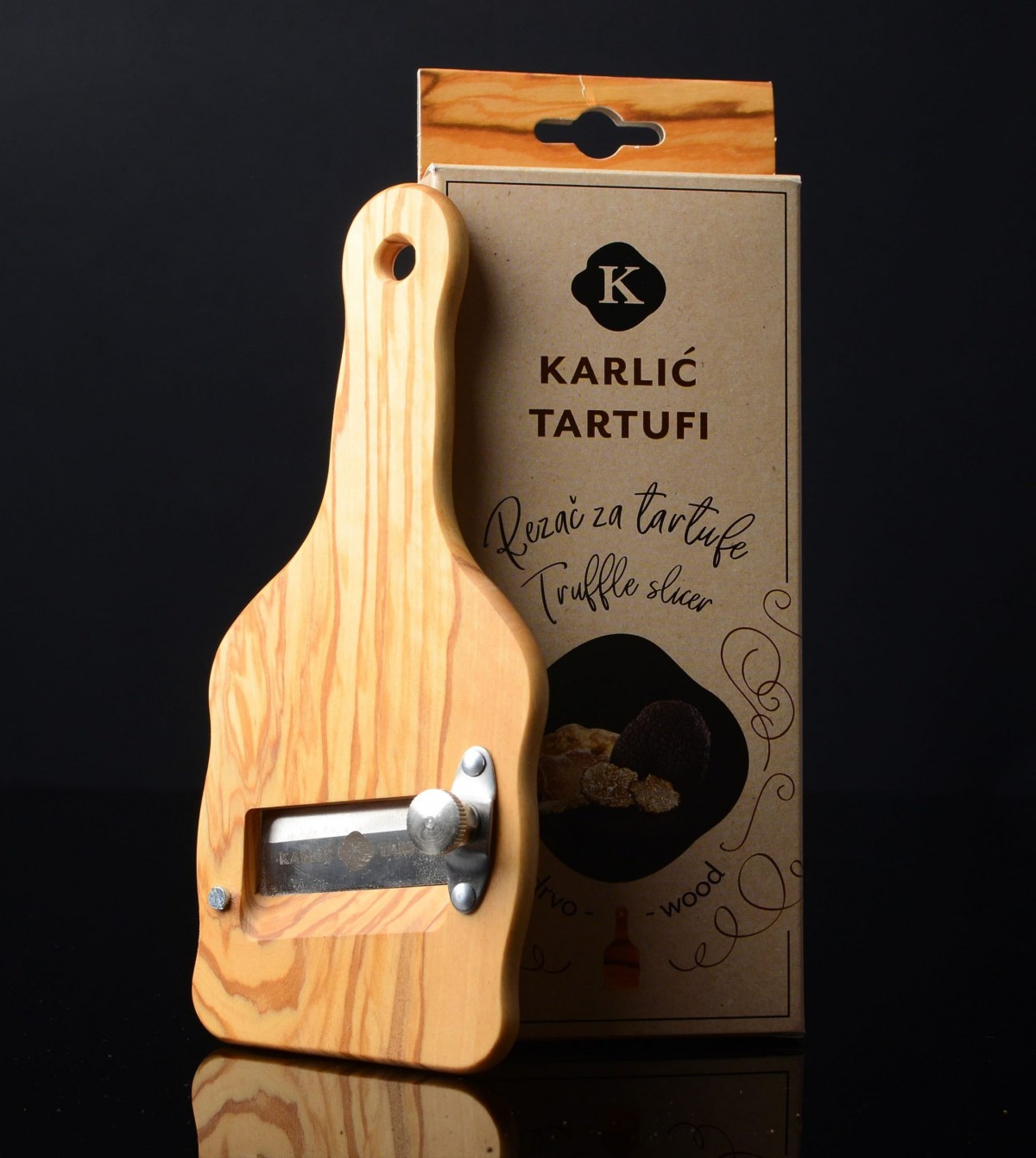 Trüffelschneider aus Holz, Karlić Tartufi