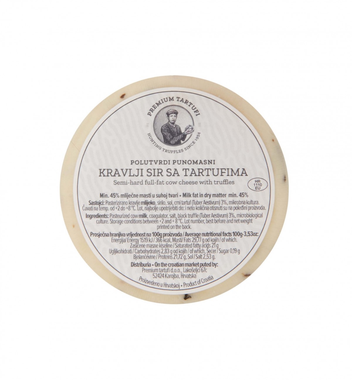 Formaggio vaccino con tartufo nero, Premium Tartufi d.o.o